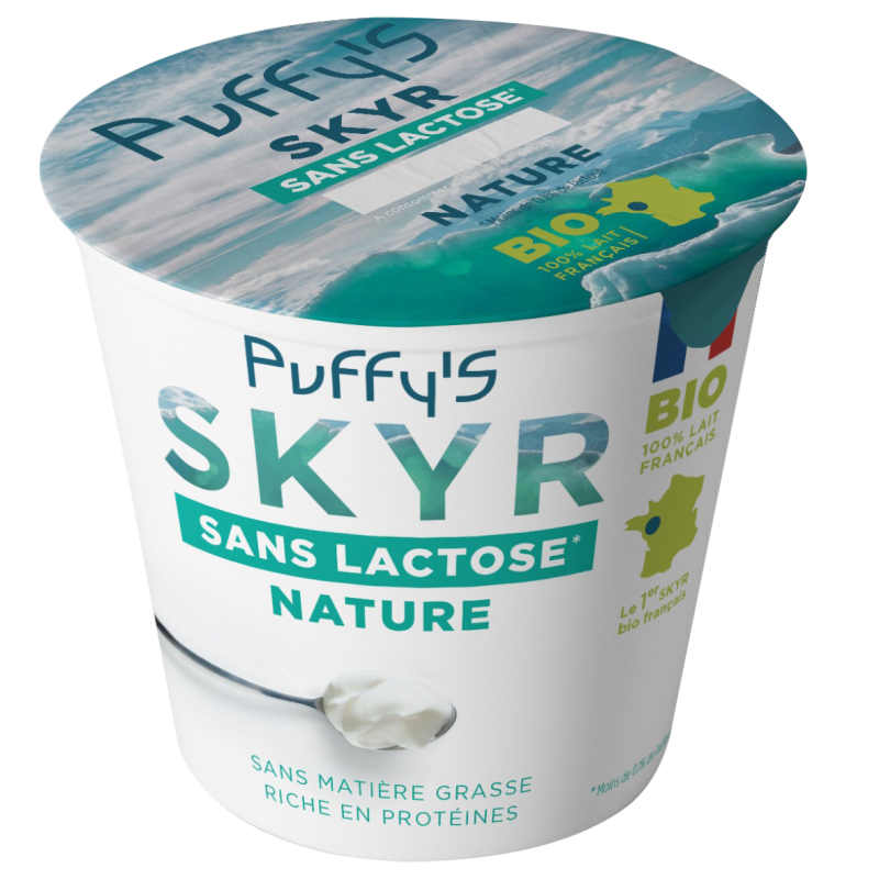 Skyr sans lactose Puffy's, format familial 400g