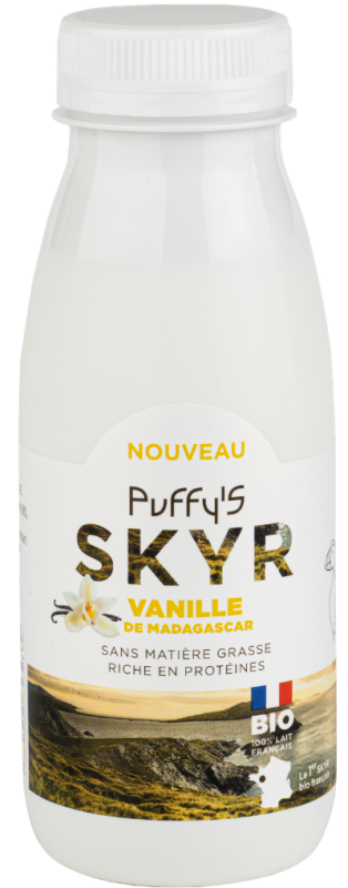 Nouveauté, le skyr à boire Puffy's à la vaille. Riche en protéines et pauvre en MG, ce skyr à tout pour vous séduire !